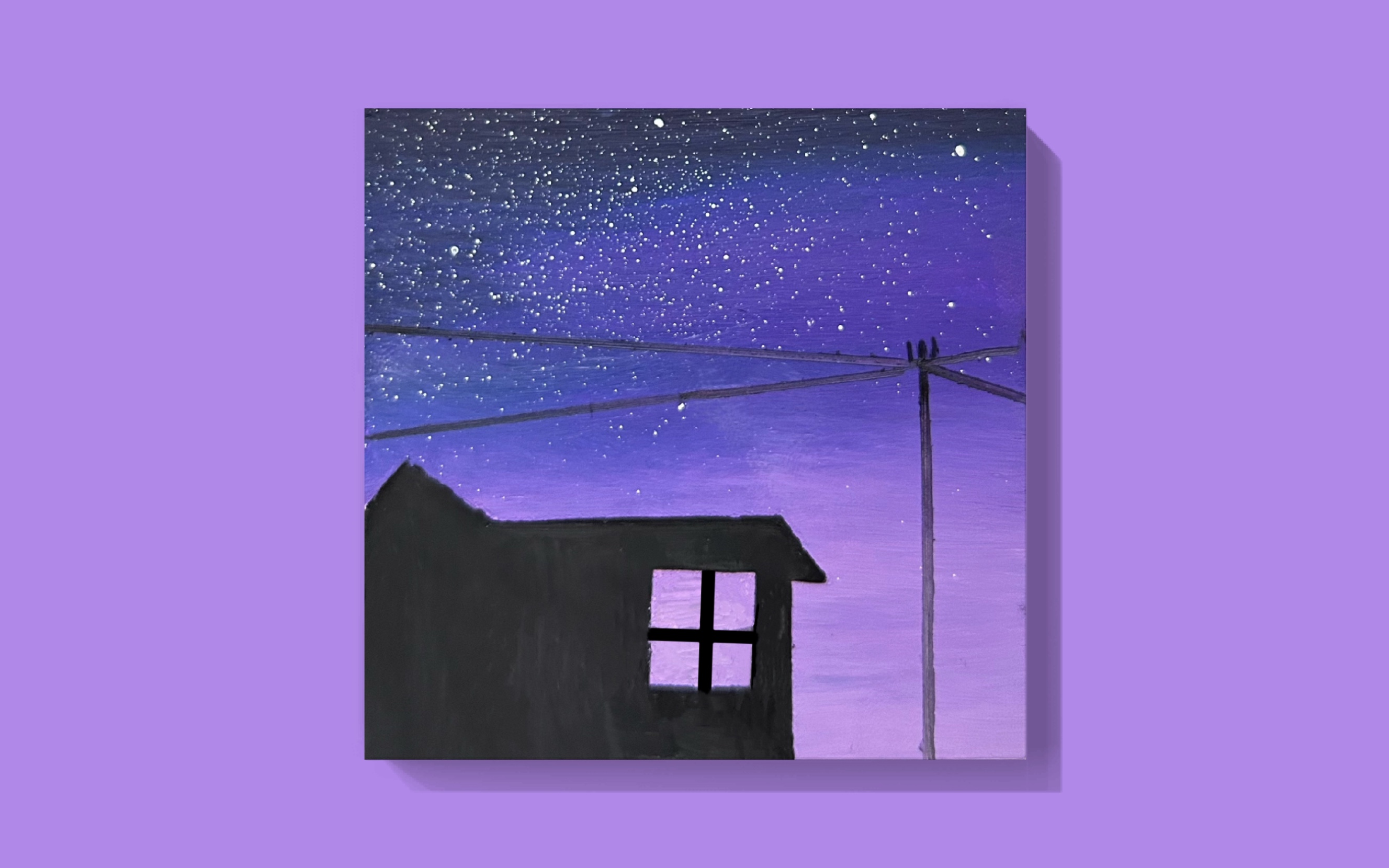 油画棒|紫色的夜晚,温柔的梦境
