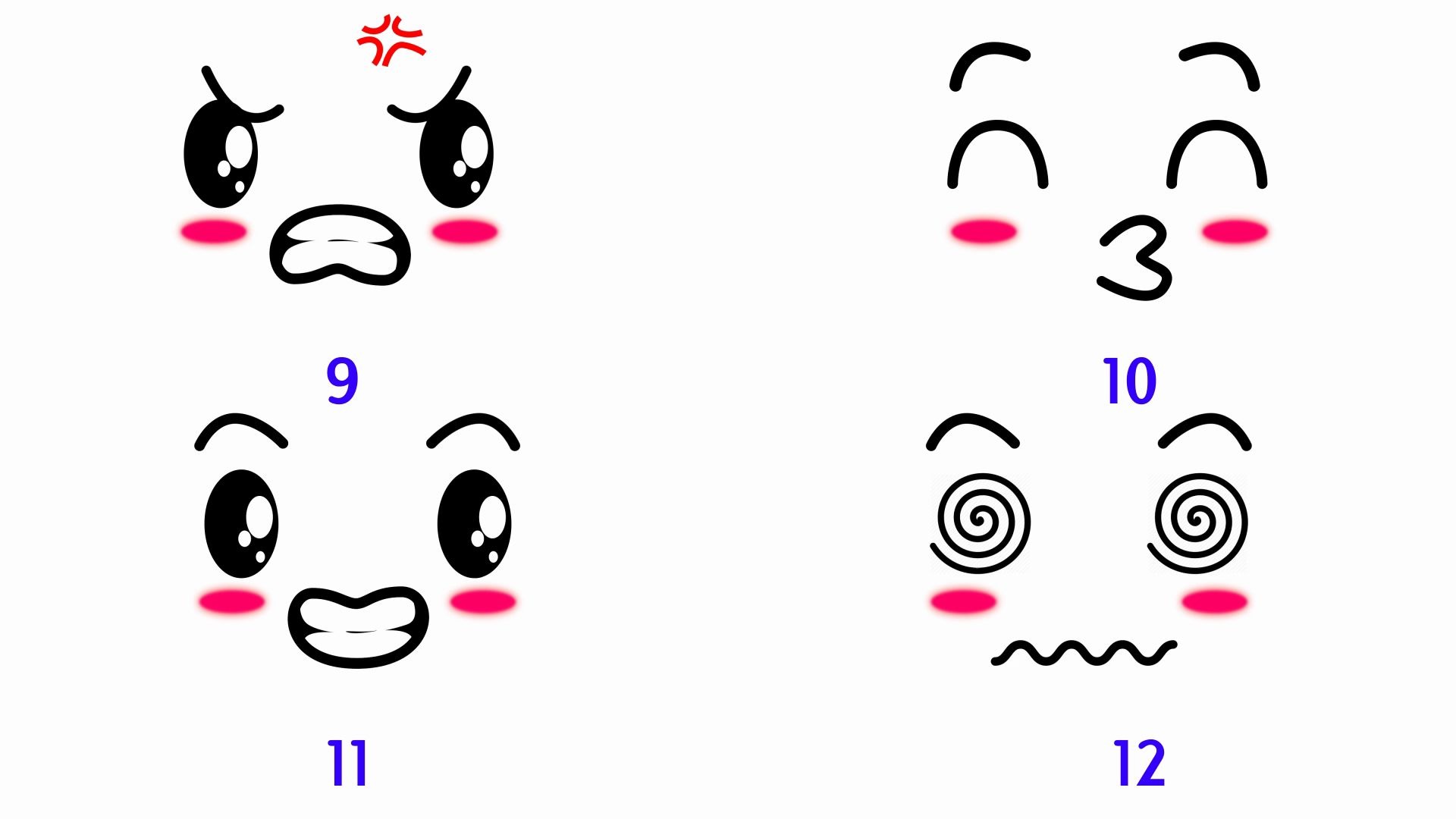 macw视频素材_可爱卡通综艺贴图笑脸面部表情动画素材