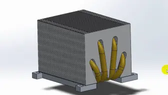 Solidworks建模2U散热器