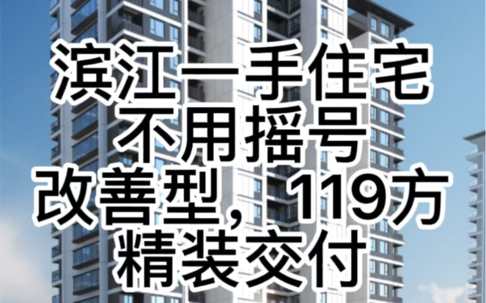 滨江区的新楼盘,一手住宅 , 无需摇号 ,面积 119方 ,4室2厅2卫 均价38000元,4000元的装标(中 央空调、新风系统、地暖),地铁口200米距离!哔...