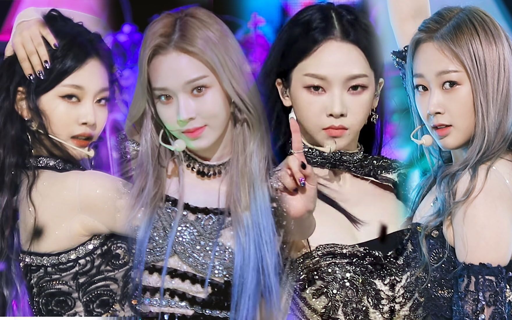 sm概念新女团aespa出道曲black mamba全网最丝滑舞台一键换装混剪!