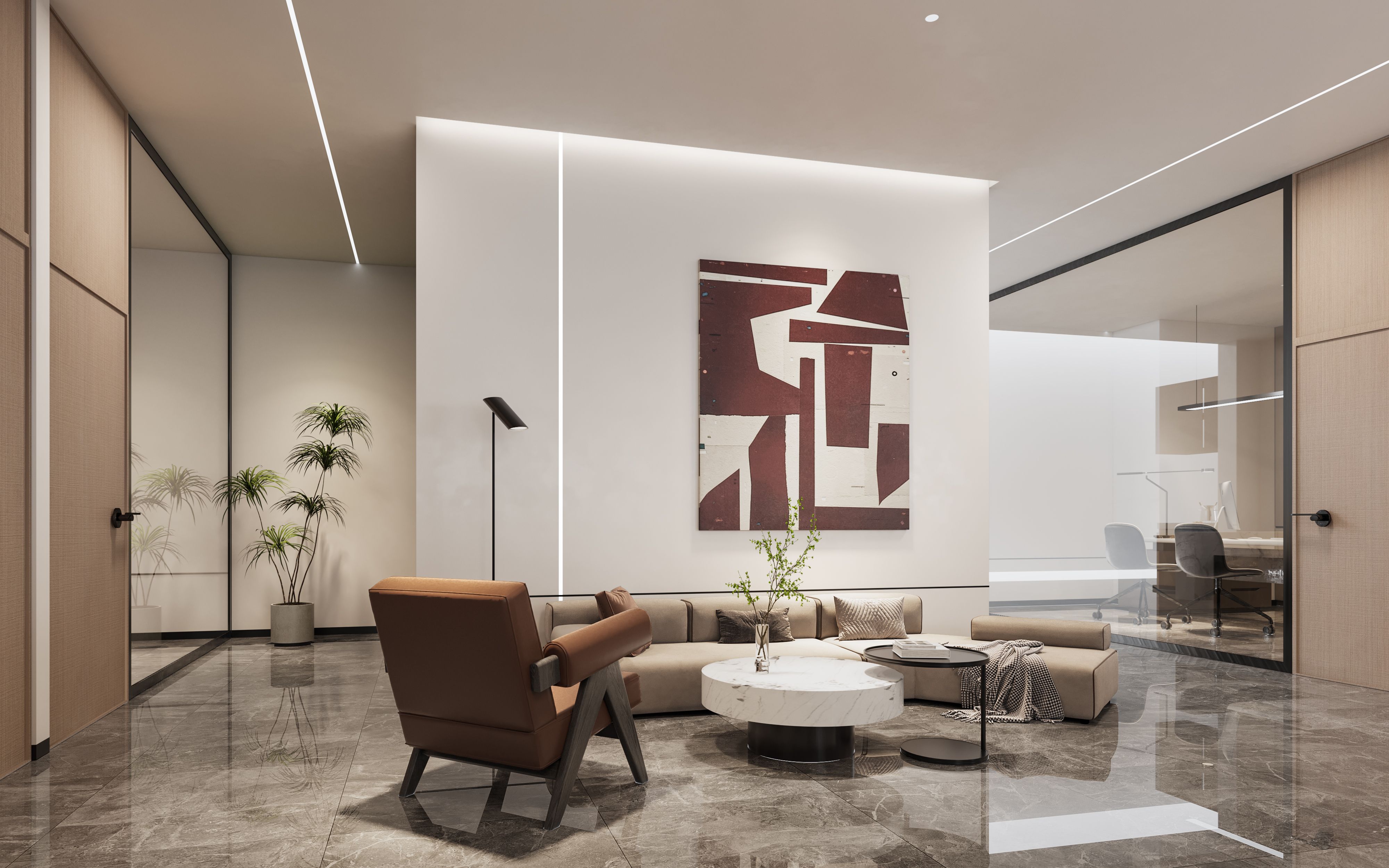 南宁500㎡现代轻奢系办公室装修设计