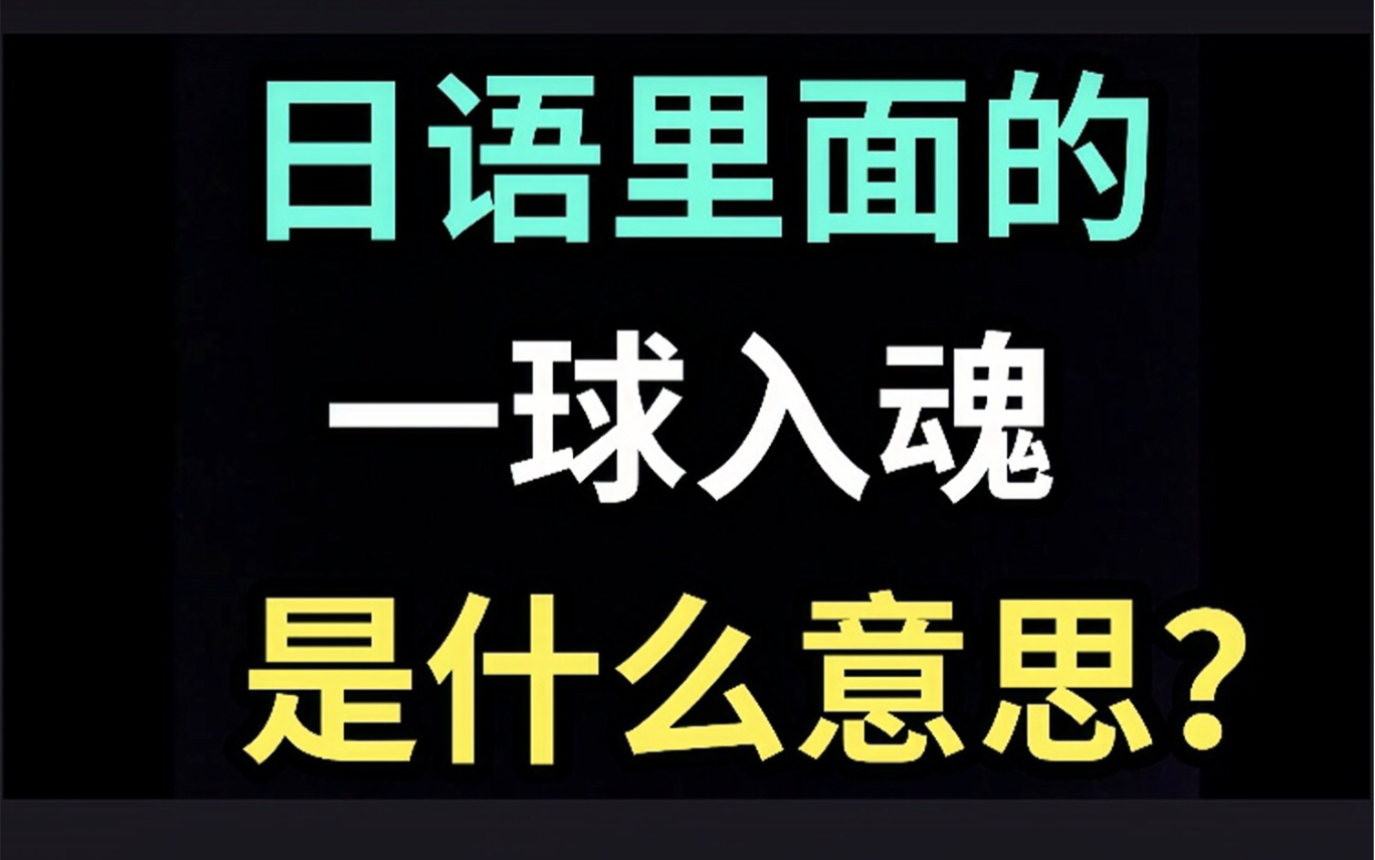 日语里的“一球入魂”是什么意思?【每天一个生草日语】哔哩哔哩bilibili