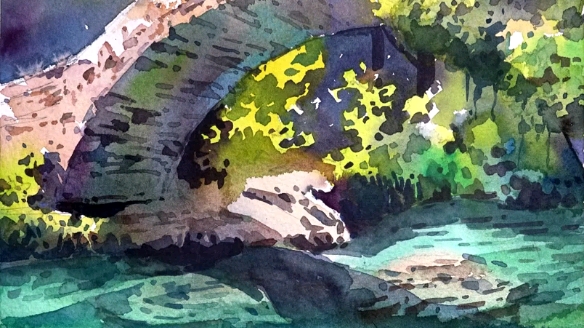 【水彩】no.178《小桥》水彩绘画视频