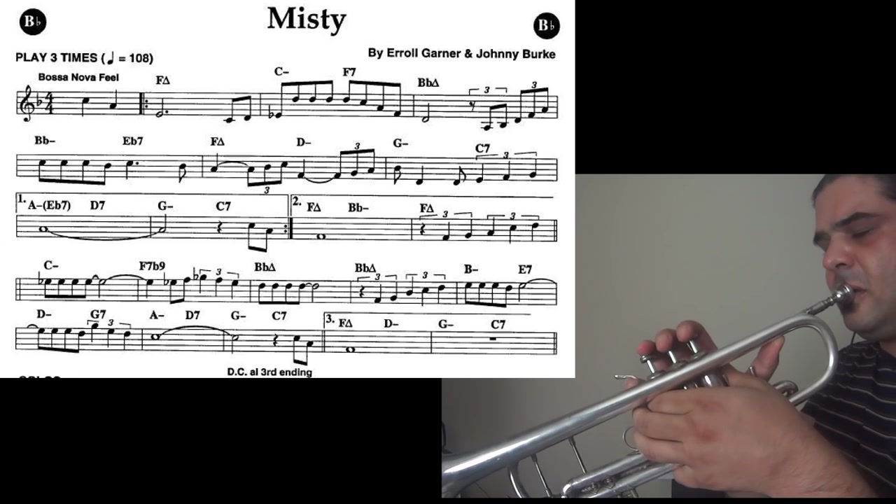 [图]每周一首简单好听爵士练习曲NO.10 Misty - trumpet theme