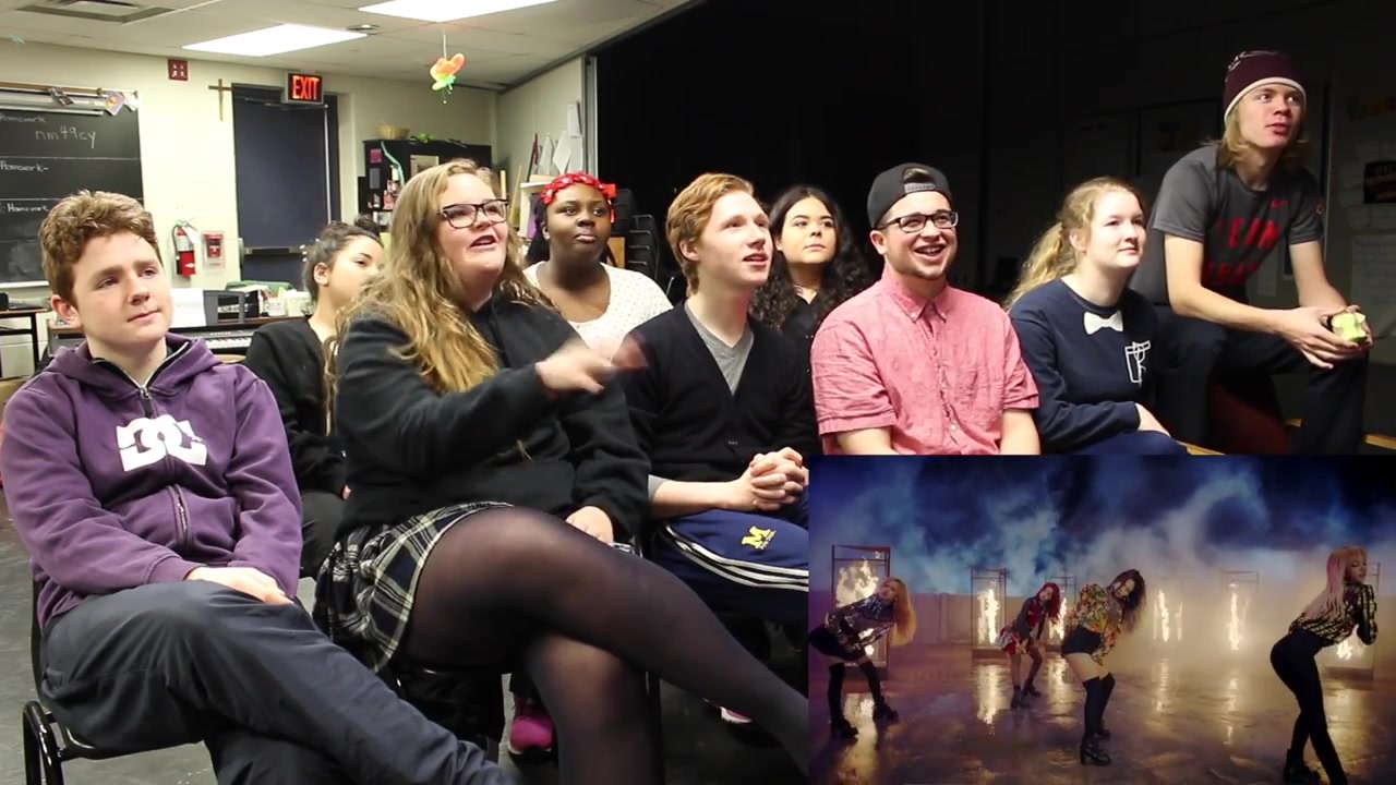 drama class reacts to kpop - black pink, bts and big bang_哔