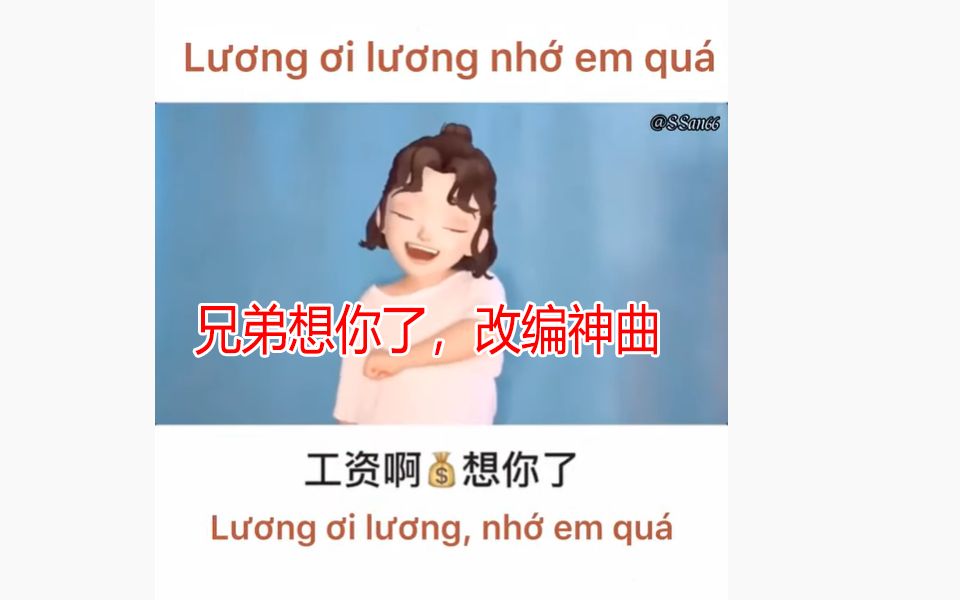 [图]《兄弟想你了》改编神曲Lương ơi lương, nhớ em quá - 工资啊想你啦。你在老板那还好吗？我的裤兜里逃不出钞票啦。我快