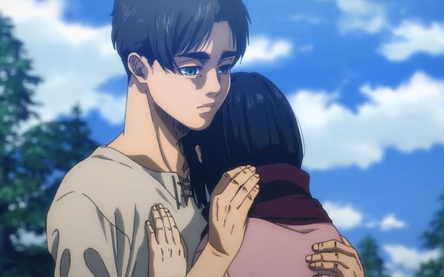 艾伦与三笠逃离战场,终于在一起,可惜这只是一场梦.