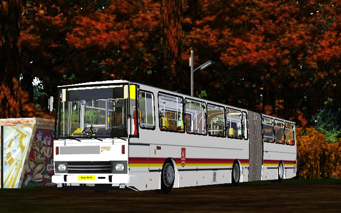 武钢通勤直呼内行驾驶斯柯达克罗莎b741铰接客车于lugovoye地图4路