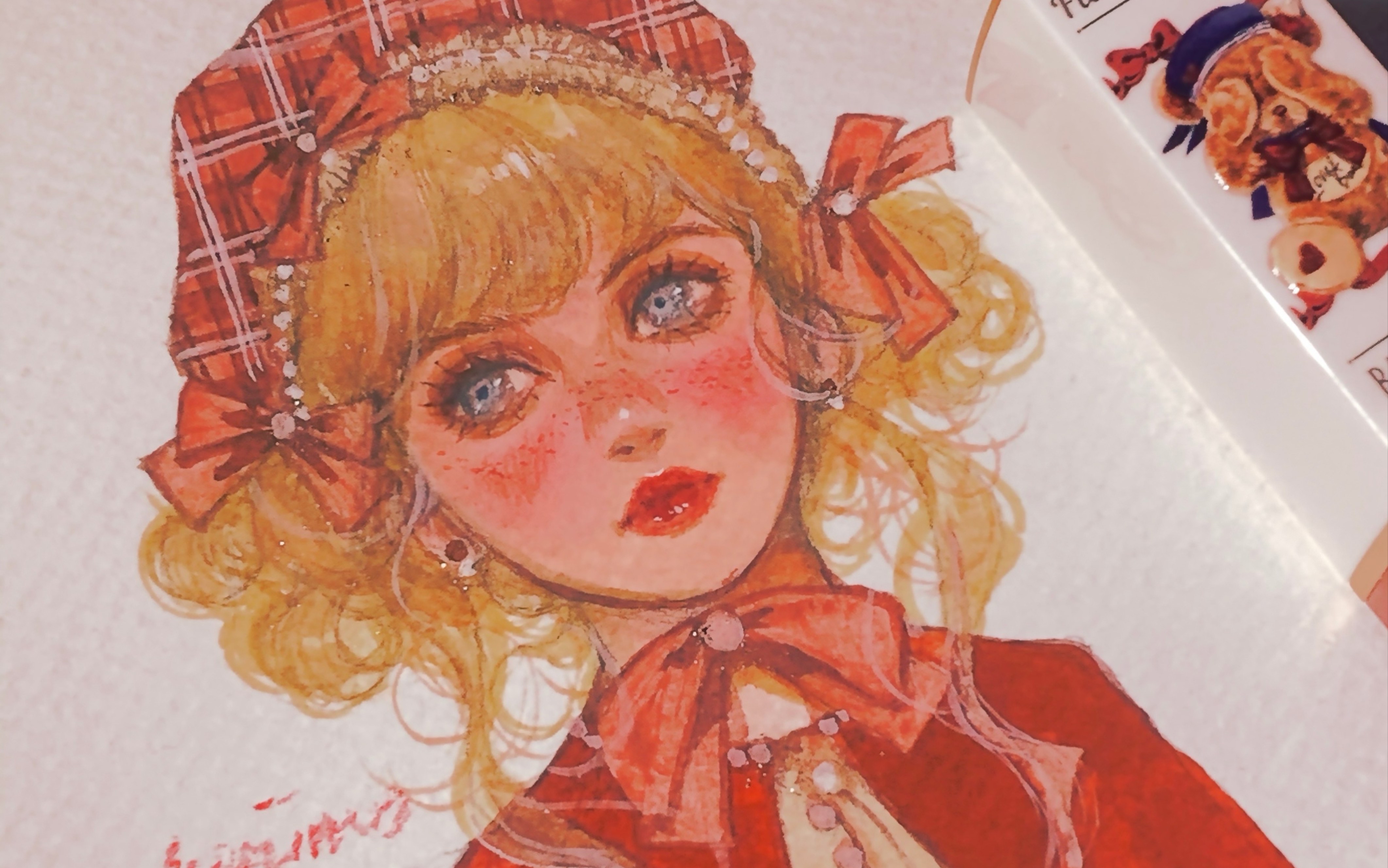 阿莘手绘巧克力味的复古画报英国娃娃