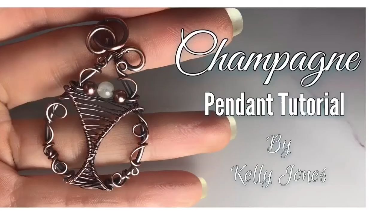 【kelly jones jewellery】champagne包石吊坠 金属缠绕绕线制作教程
