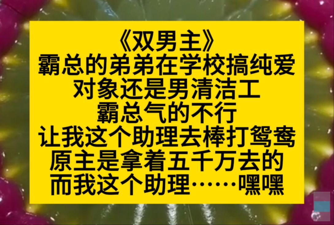 双男主 霸总的弟弟在学校早恋了,对象竟然是难清洁工,霸总让我去棒打鸳鸯,我:嘿嘿,好!小说推荐哔哩哔哩bilibili