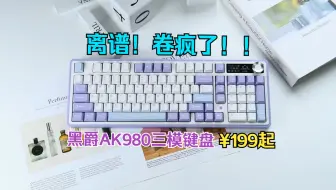 199入门即炸裂！2U0的98配列三模gasket满配热插拔机械键盘，黑爵AK980