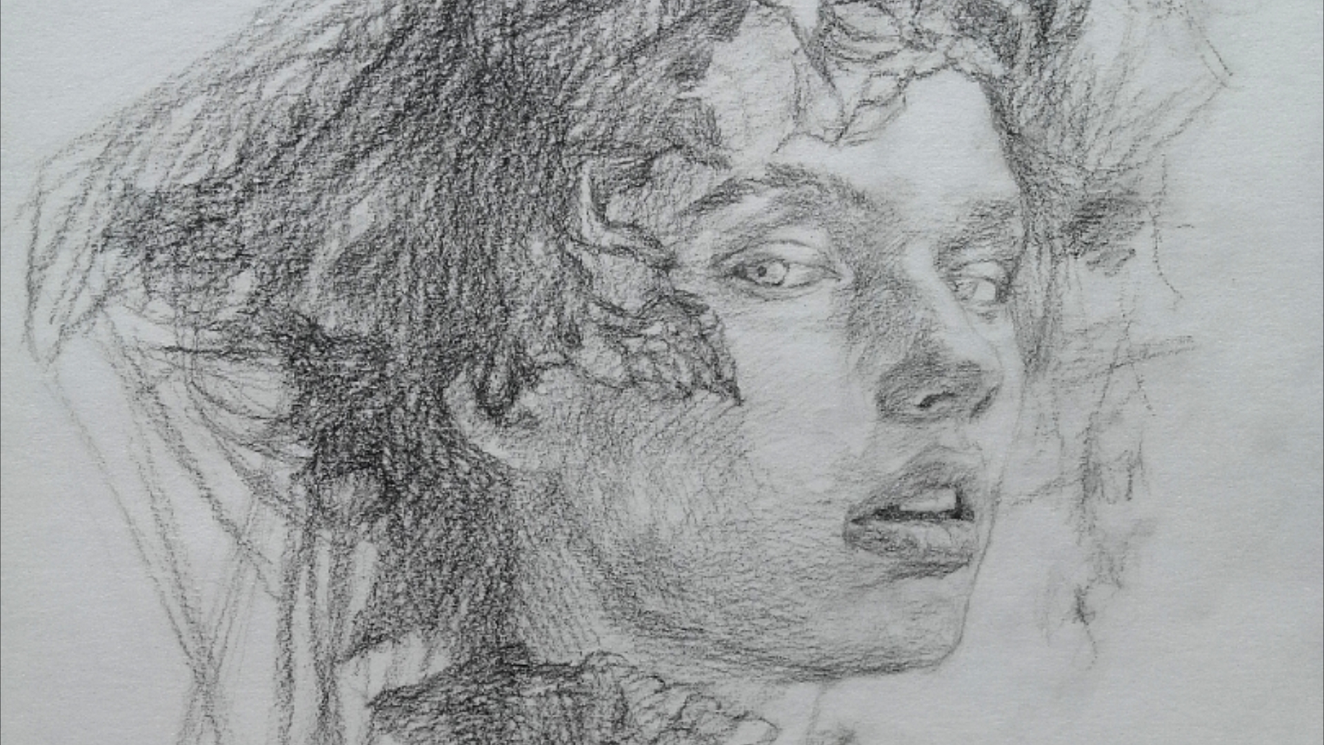 素描黑头纱外国女生2
