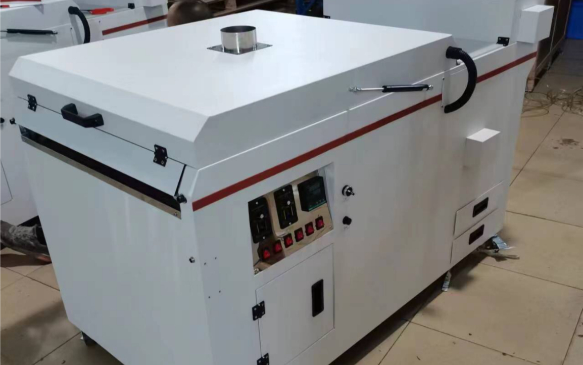 650网带抖粉机配双头白墨烫画打印机撒粉抖粉烘干一体机