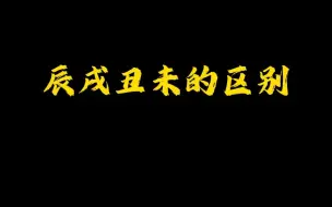 Download Video: 辰戌丑未的区别