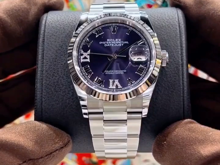 劳力士 女款日志 紫盘罗马刻,31口径 五珠链 278274-0026,24年保卡