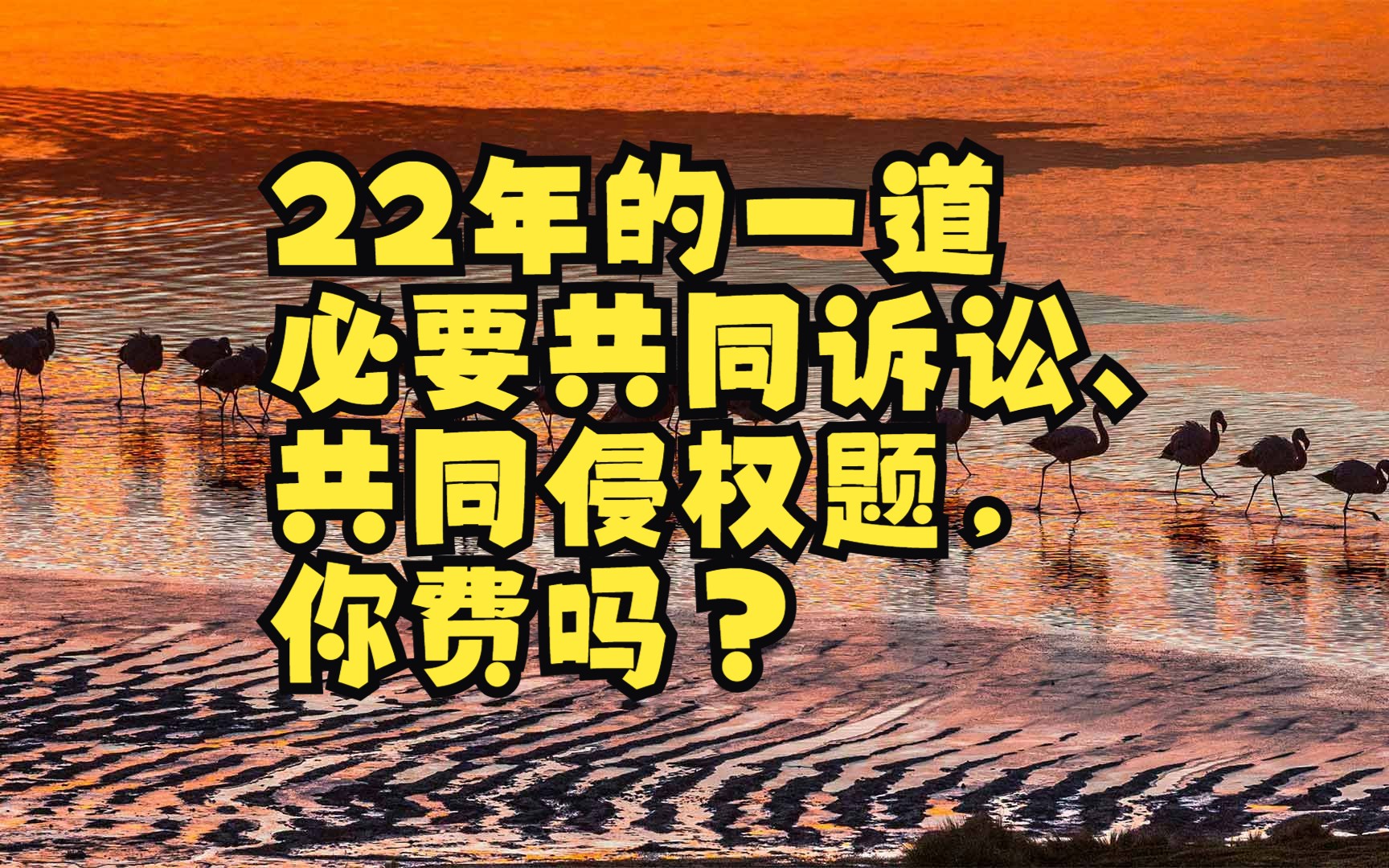 22年的一道必要共同诉讼、共同侵权题,你费吗?哔哩哔哩bilibili