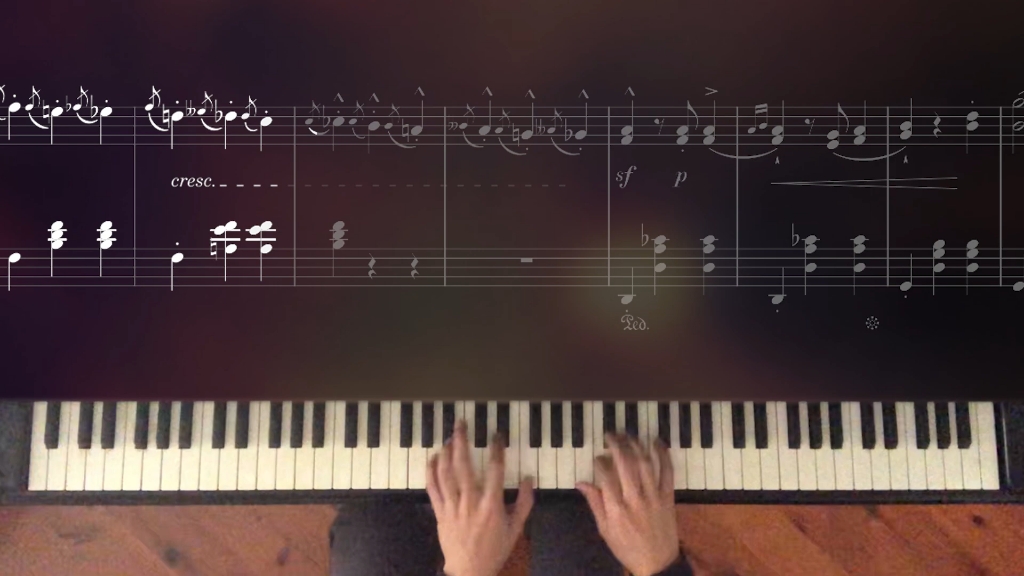 [图]肖邦降e大调华丽大圆舞曲+ animated sheet music