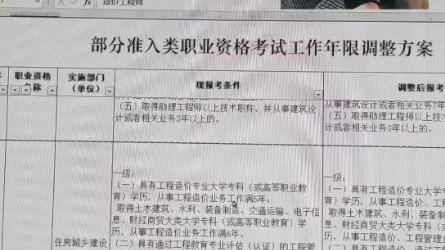 2022一造和一建报名年限缩短.关于部分准入类职业资格考试工作年限调整方案公示哔哩哔哩bilibili