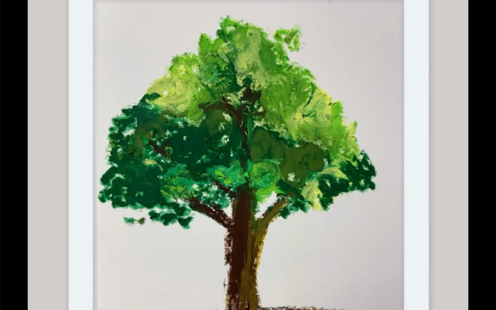 【油画棒教程】教你用油画棒画一棵树,有手就会_哔哩哔哩_bilibili