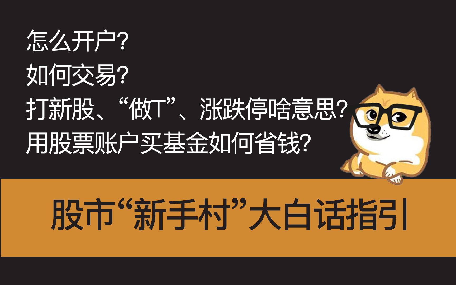 股市新手入门收藏这个视频就够了|怎么开户|如何交易|打新股、做T、涨跌停什么意思?|买基金如何省钱|(上)哔哩哔哩bilibili