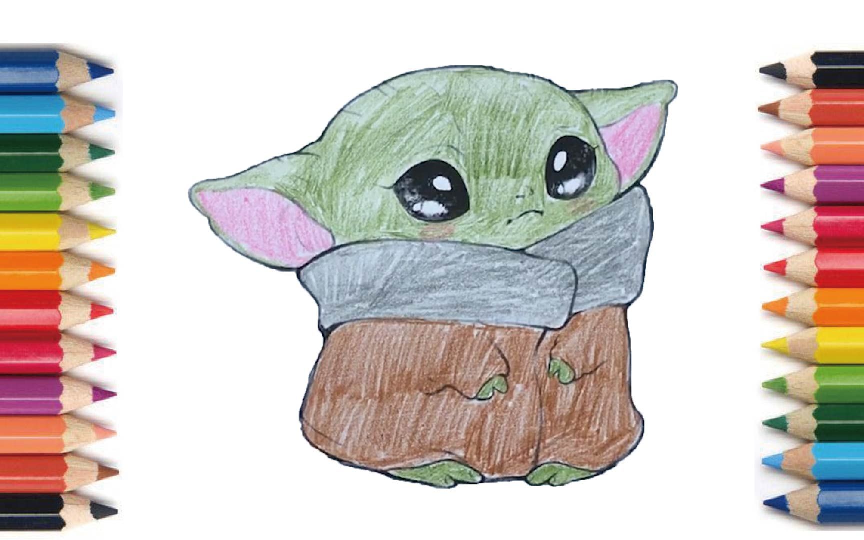 【coloring】 baby yoda 【塗り絵】ベビーヨーダ 【画画】尤达宝宝