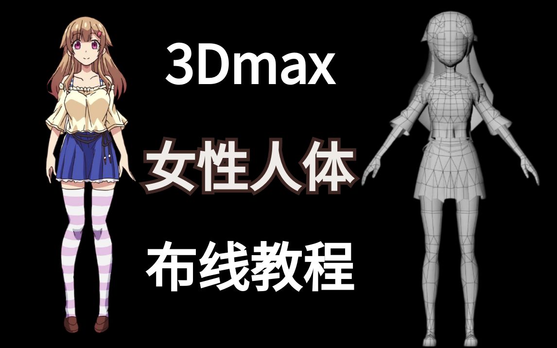 【3dmax人物建模】女性人體結構佈線建模教程!