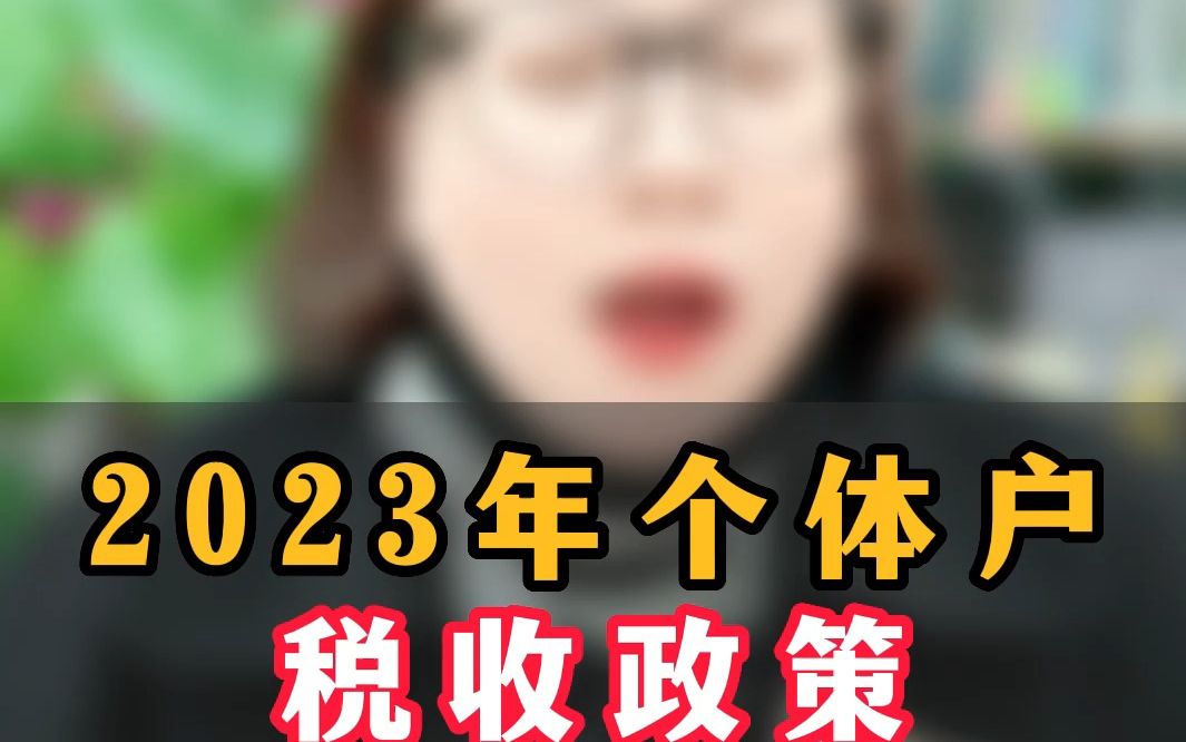 2023年个体户税收政策哔哩哔哩bilibili