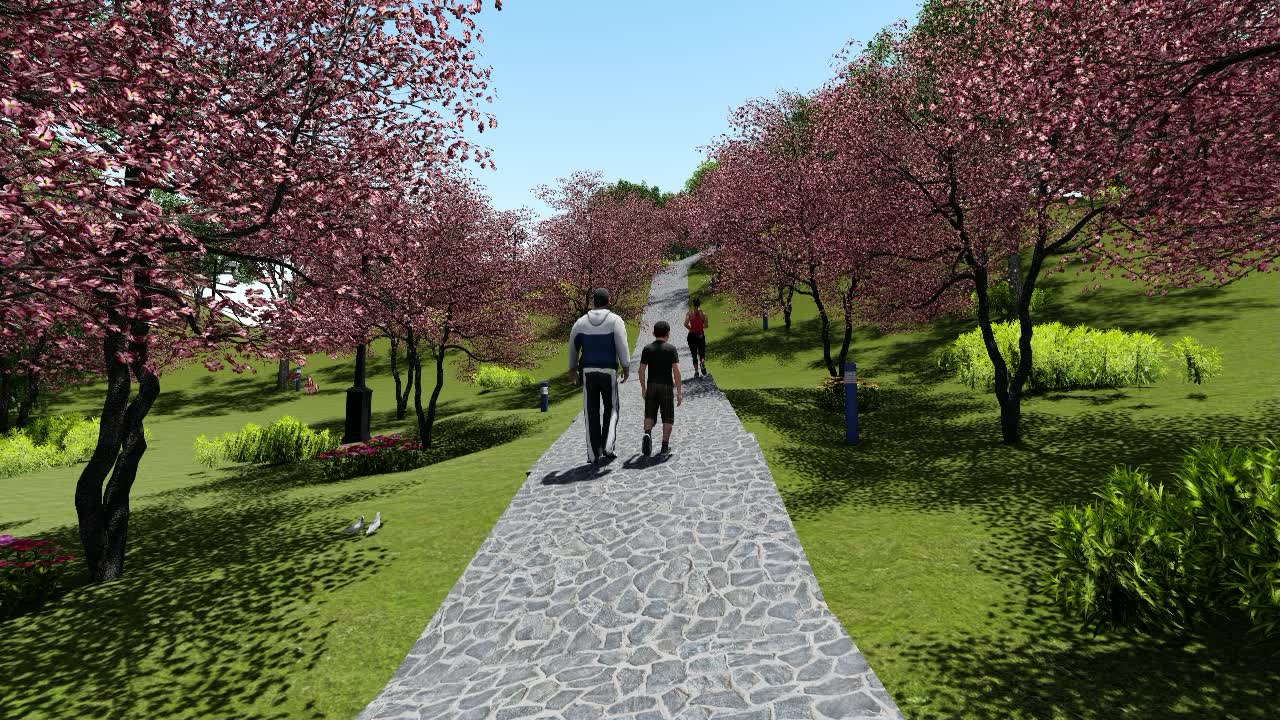 景观设计用lumion做的一处公园小场景