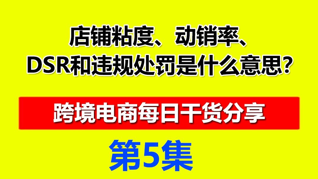 5、速卖通店铺粘度、动销率、DSR和违规处罚是什么意思?哔哩哔哩bilibili