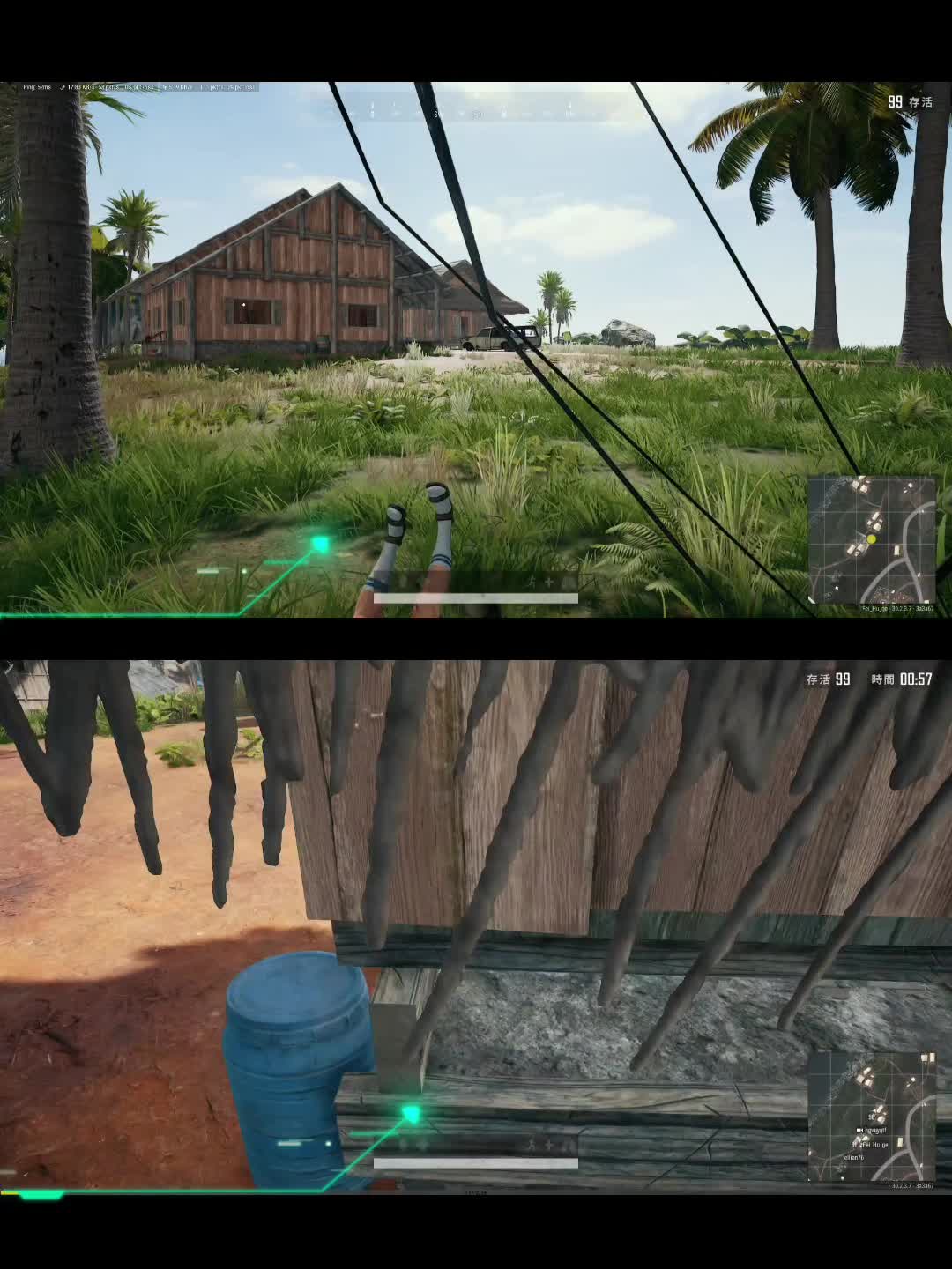 绝地求生双视角击杀秀!