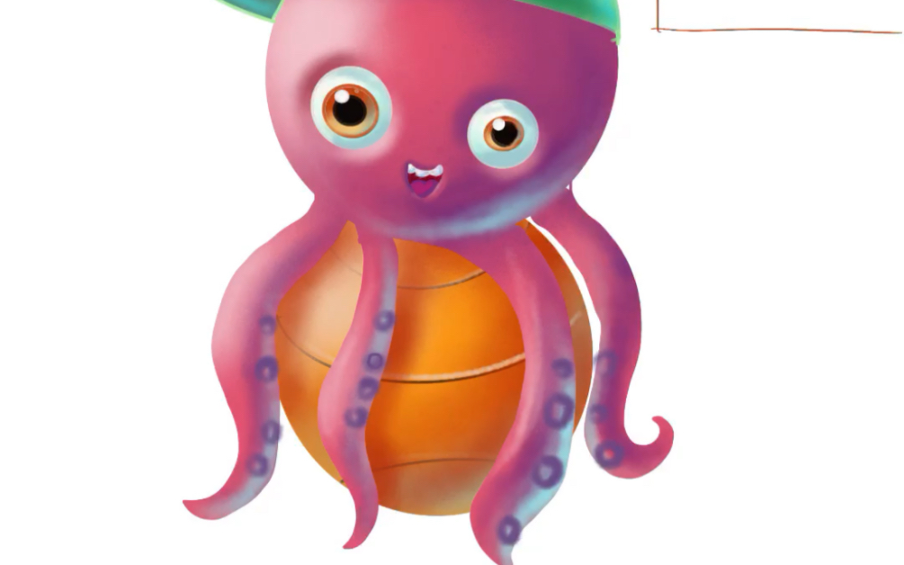 模仿章鱼 看外国小哥画的章鱼可爱极了 模仿画一个 多加了一顶帽子