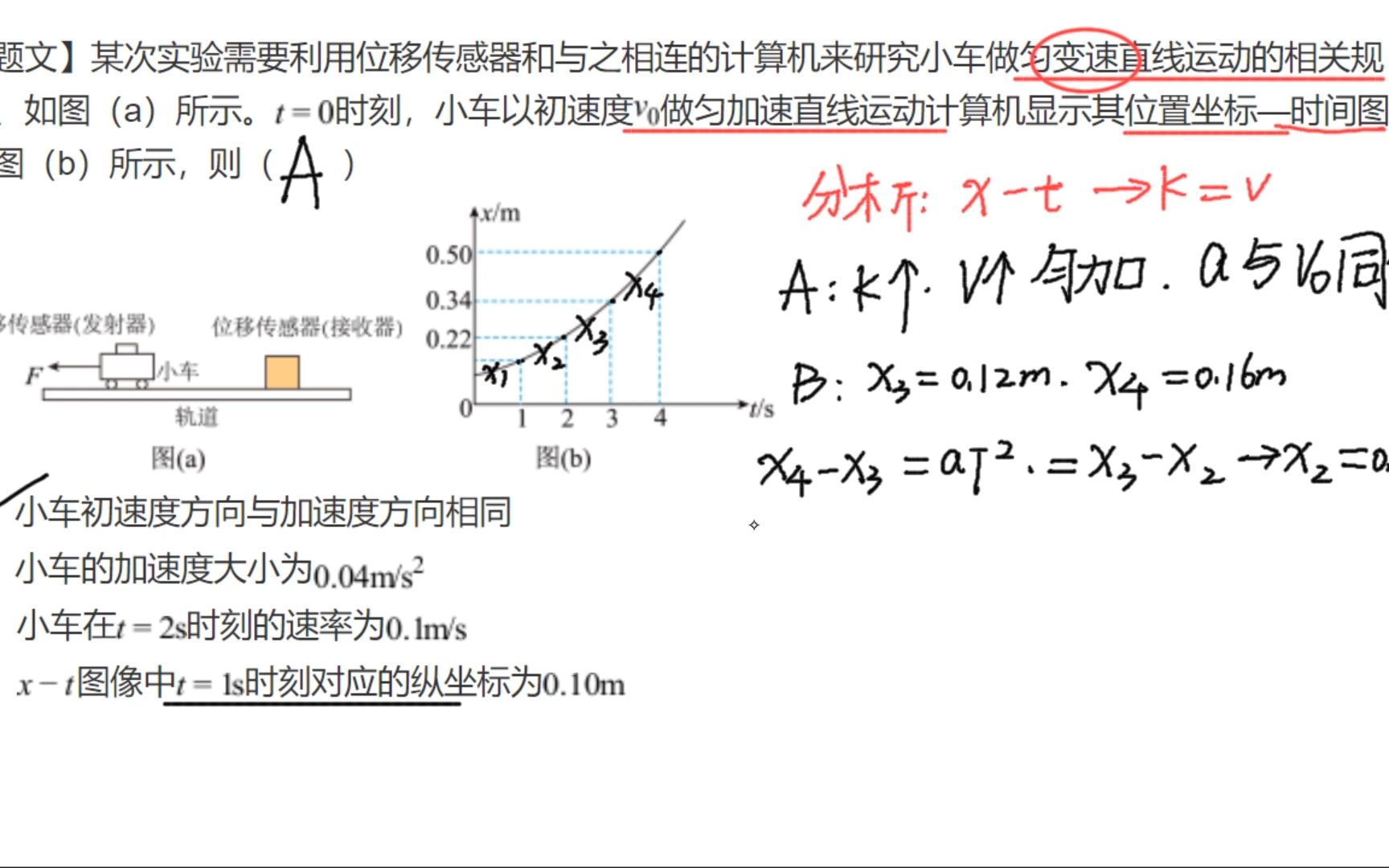 题目分享--多选--匀变速直线运动--位置时间图像
