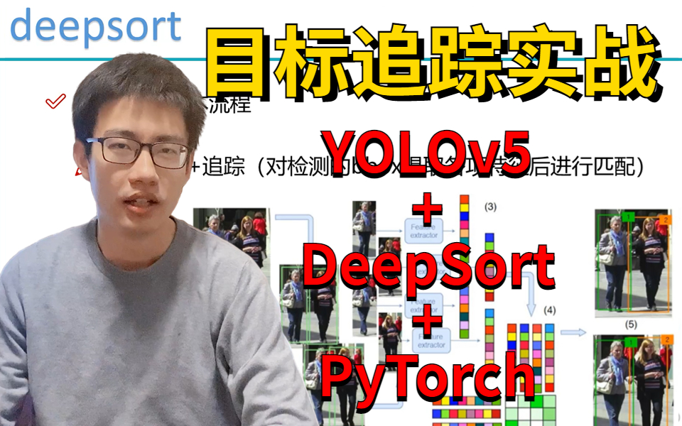 目标追踪!2023最新最全的【YOLOv5+Deepsort+Pytorch】算法教程,迪哥花半天超详细知识点+算法解读,草履虫都能看懂!哔哩哔哩bilibili