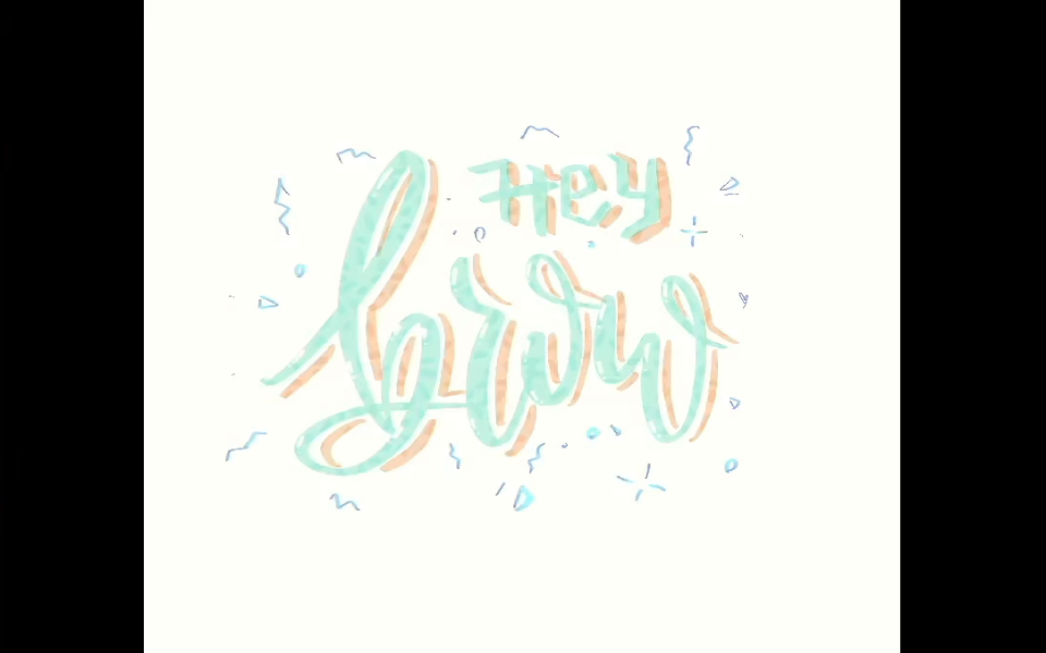 Brushlettering|英文板写|软件procreate|文案:Hey,brow!哔哩哔哩bilibili