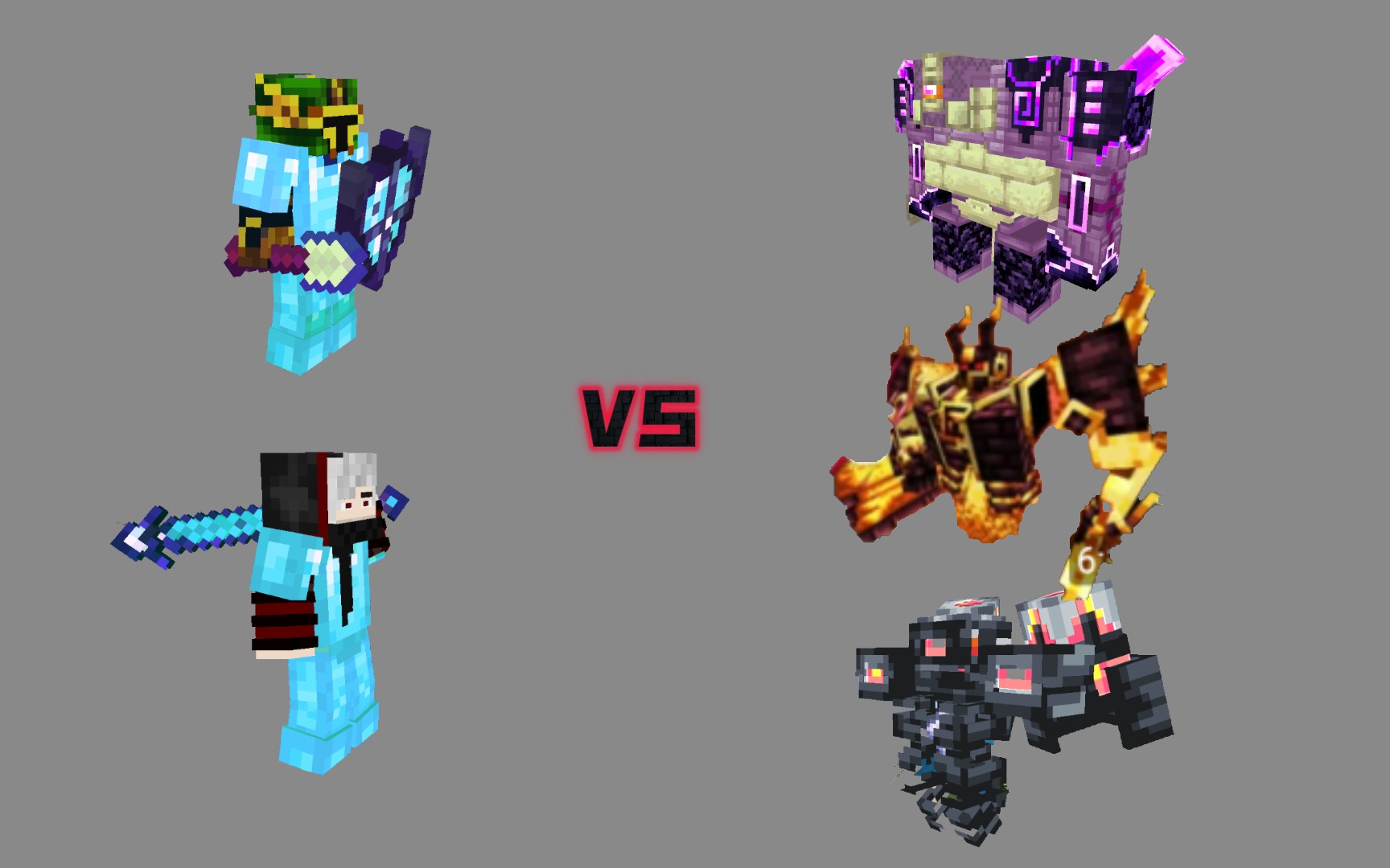 烦村剑盾二人组vs末影守卫 焰魔 先驱者