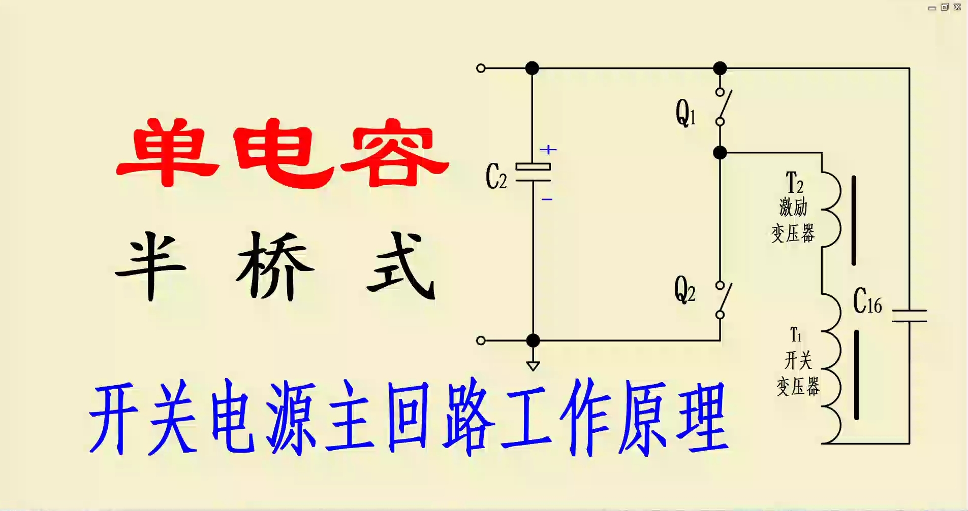 单电容半桥式开关电源主回路工作原理