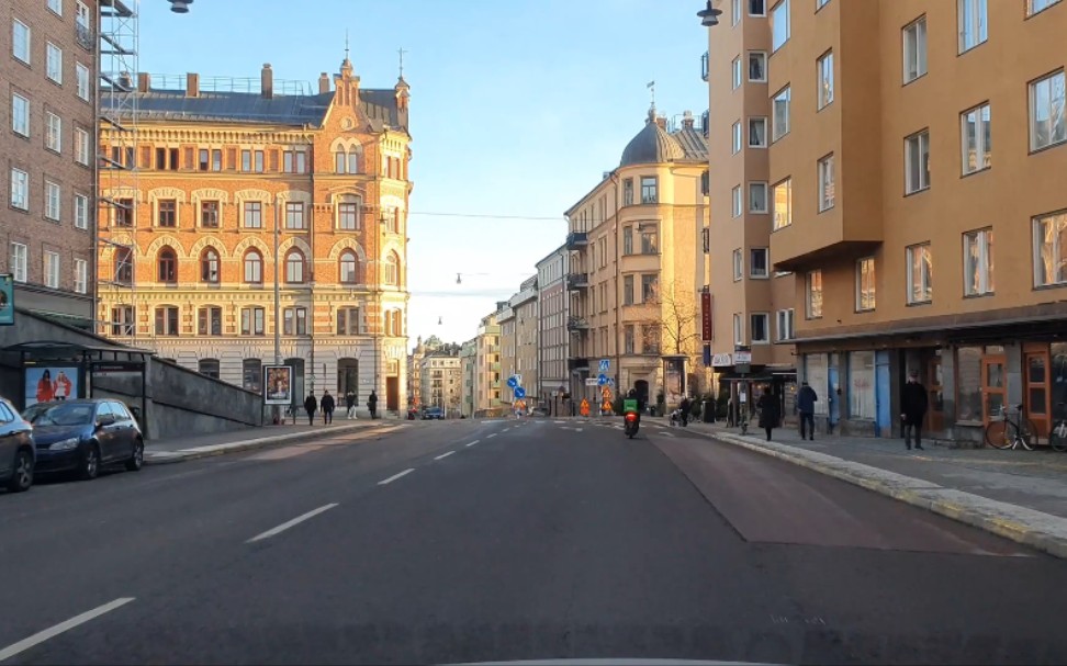 晴朗的冬天驾驶在斯德哥尔摩 - 瑞典街景 | driving in stockholm on