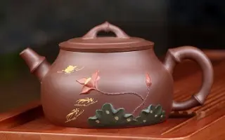 宜兴名家咸仲英纯手工紫砂壶池塘清趣茶壶