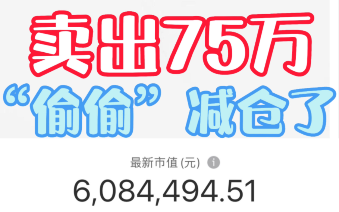 卖出75万基金!偷偷减仓了哔哩哔哩bilibili