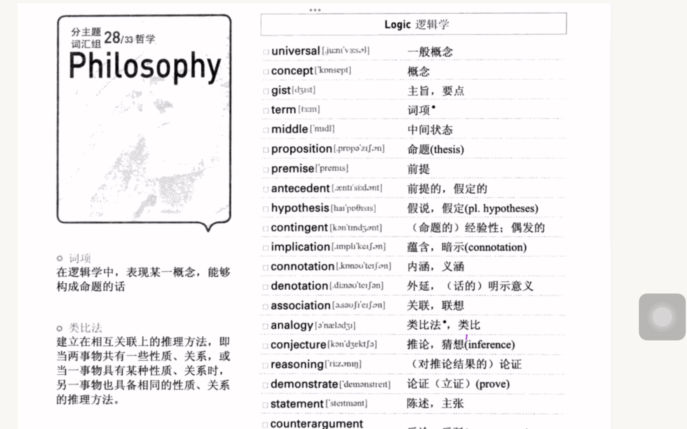 [图]《跟着小E背托福分类词汇》-028 Philosophy 哲学