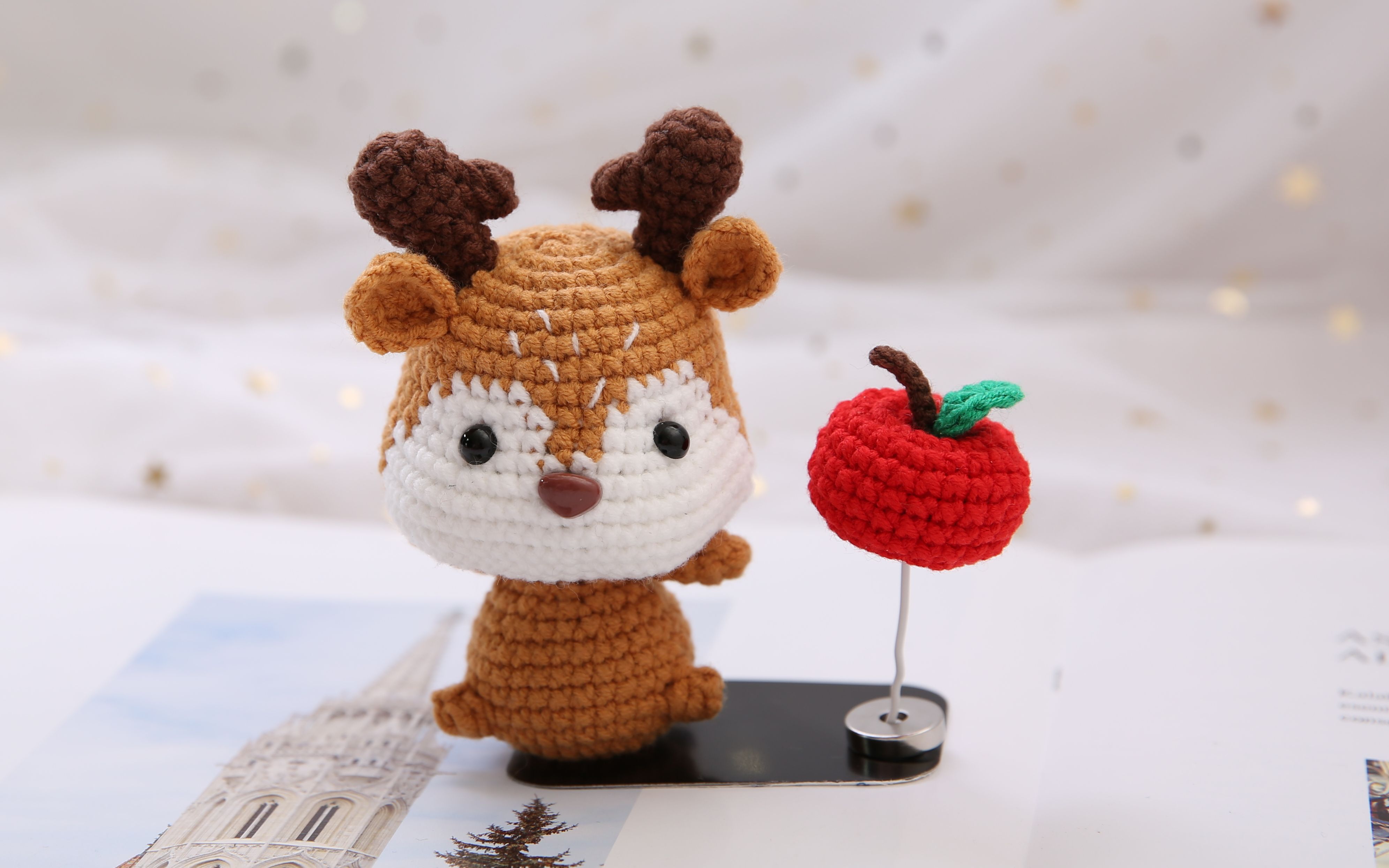 【新手编织教程】小鹿车载 一路平安 玩偶小挂件 毛线钩针diy手工编织