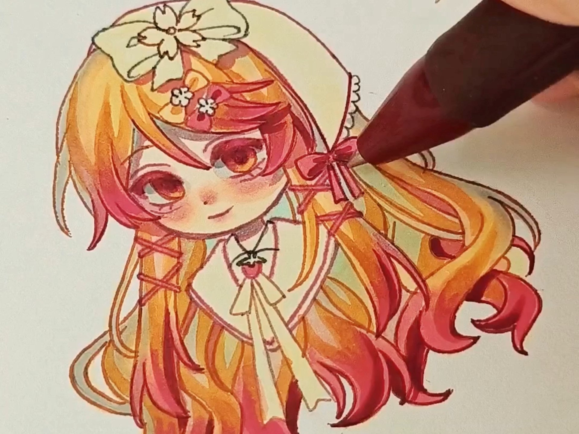 马克笔渐变头发上色教程