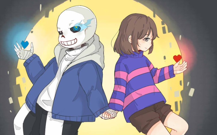 【板繪】傳說之下/sans和frisk,啊啊啊,sans也太可愛了,好喜歡.