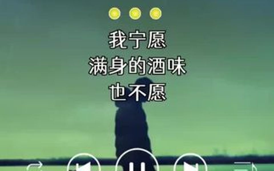 我宁愿满身的酒味,也不愿再为你眼中还有泪!