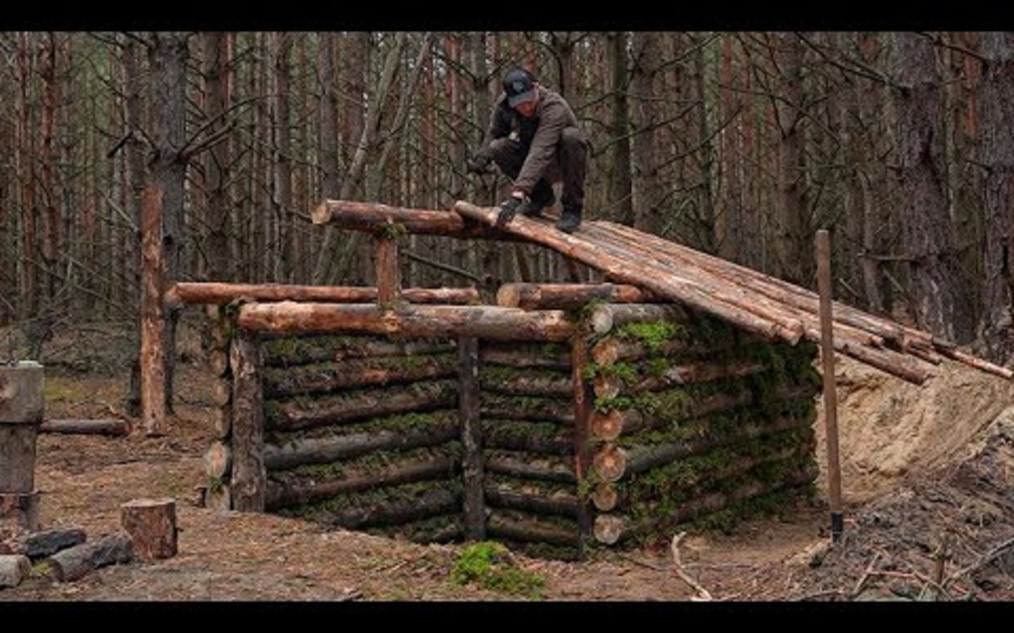 【life in the wild】庇护所,带炉子的温暖小屋,露营地,秋冬