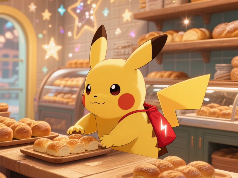 皮卡丘在面包店工作