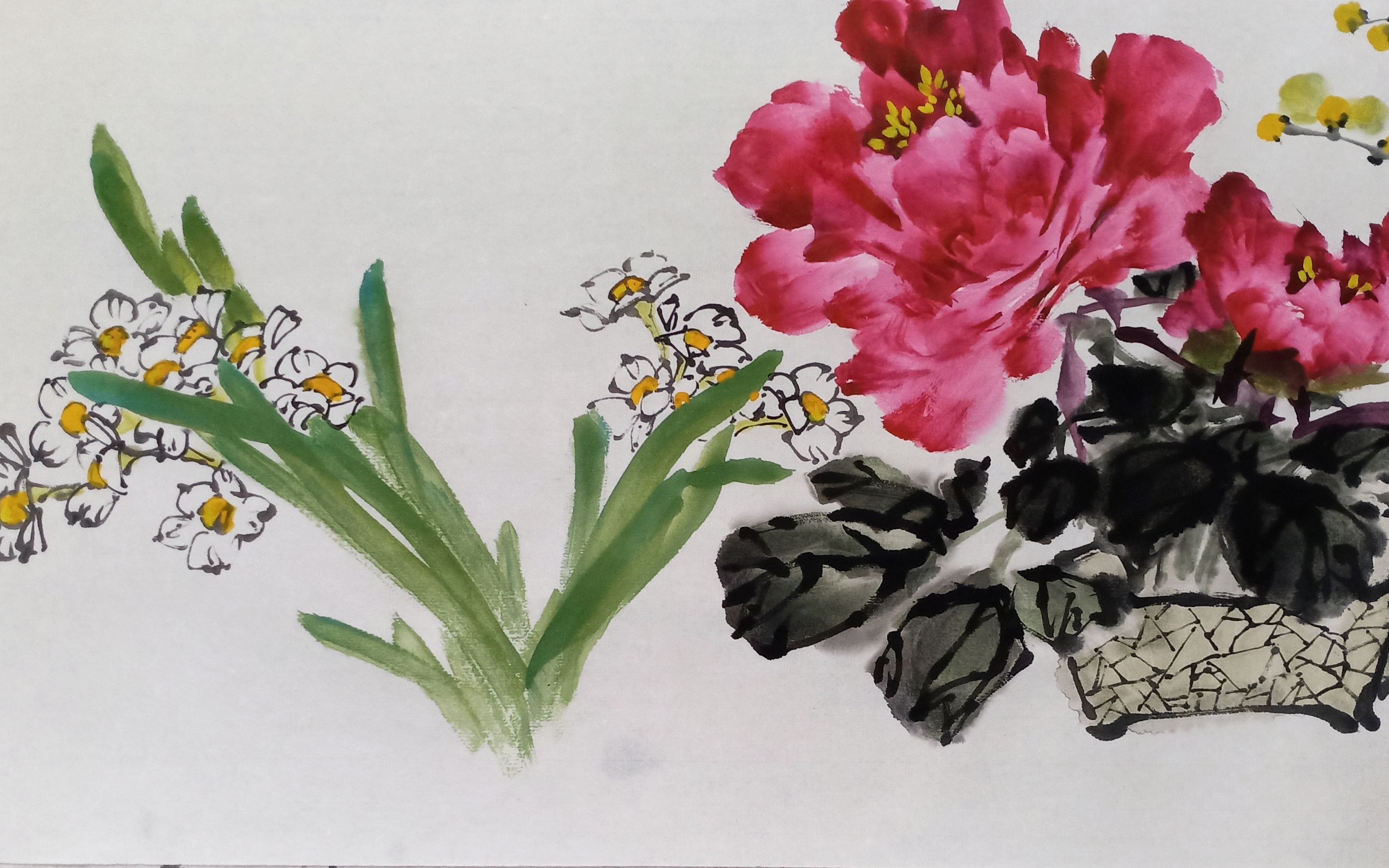 (小写意)牡丹水仙