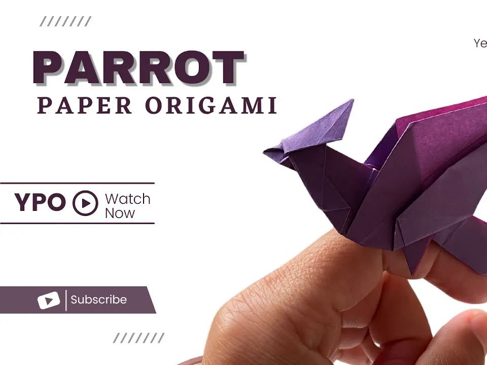 【yellow paper origami】鹦鹉折纸教程origami parrot 00- how to